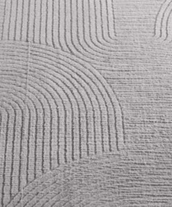 Tapis rond doux - Fuzz Waves gris - close up