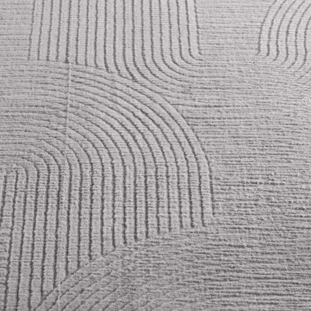 Tapis rond doux - Fuzz Waves gris - close up Tapis rond doux - Fuzz Waves gris - close up