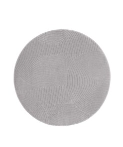 Tapis rond doux - Fuzz Waves gris - overzicht