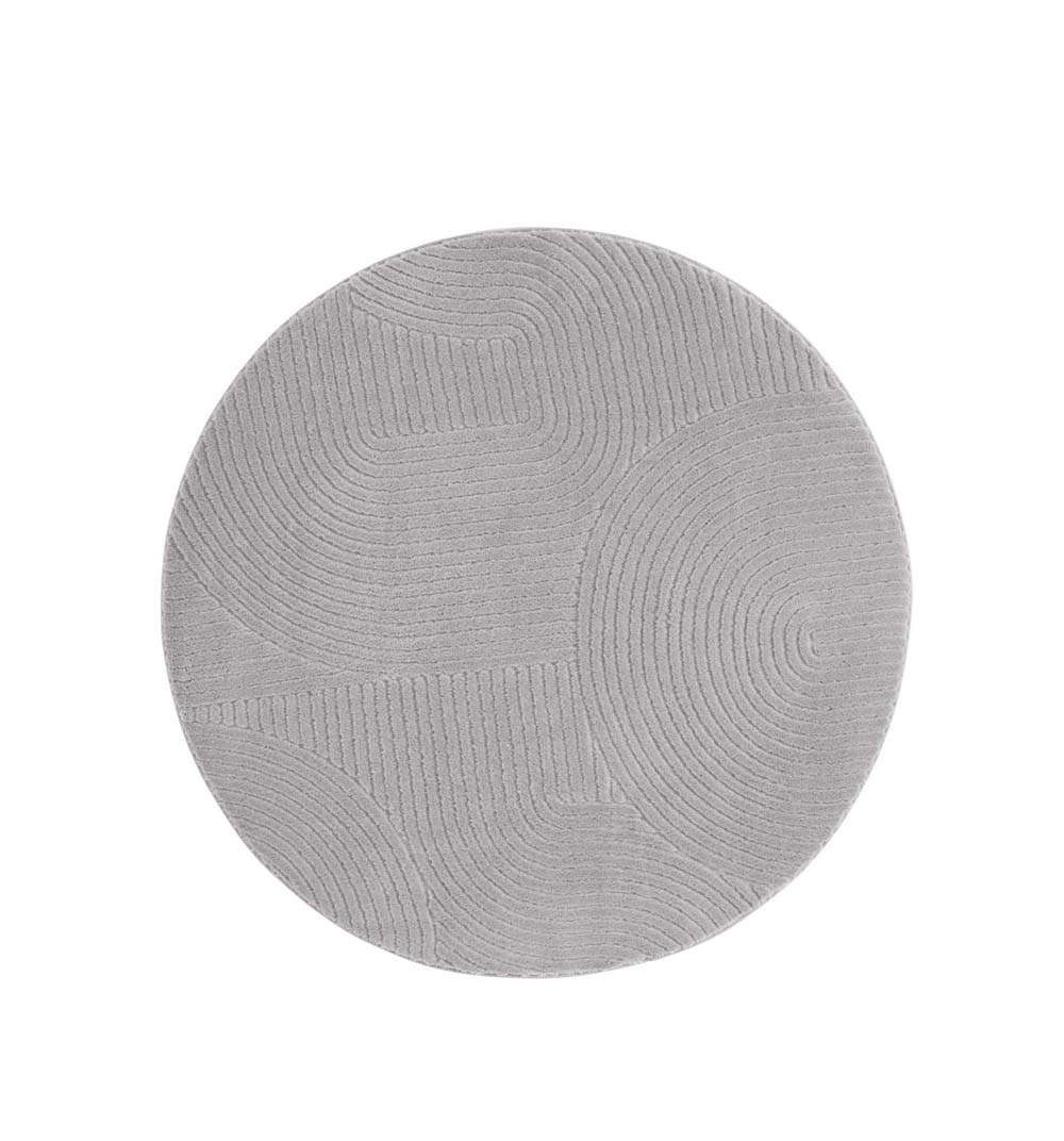 Tapis rond doux - Fuzz Waves gris - overzicht Tapis rond doux - Fuzz Waves gris - overzicht