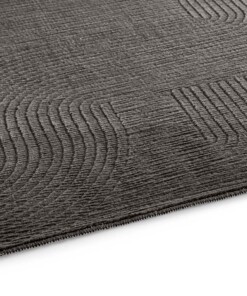 Tapis rond doux - Fuzz Waves anthracite - close up, thumbnail Tapis rond doux - Fuzz Waves anthracite - close up, thumbnail