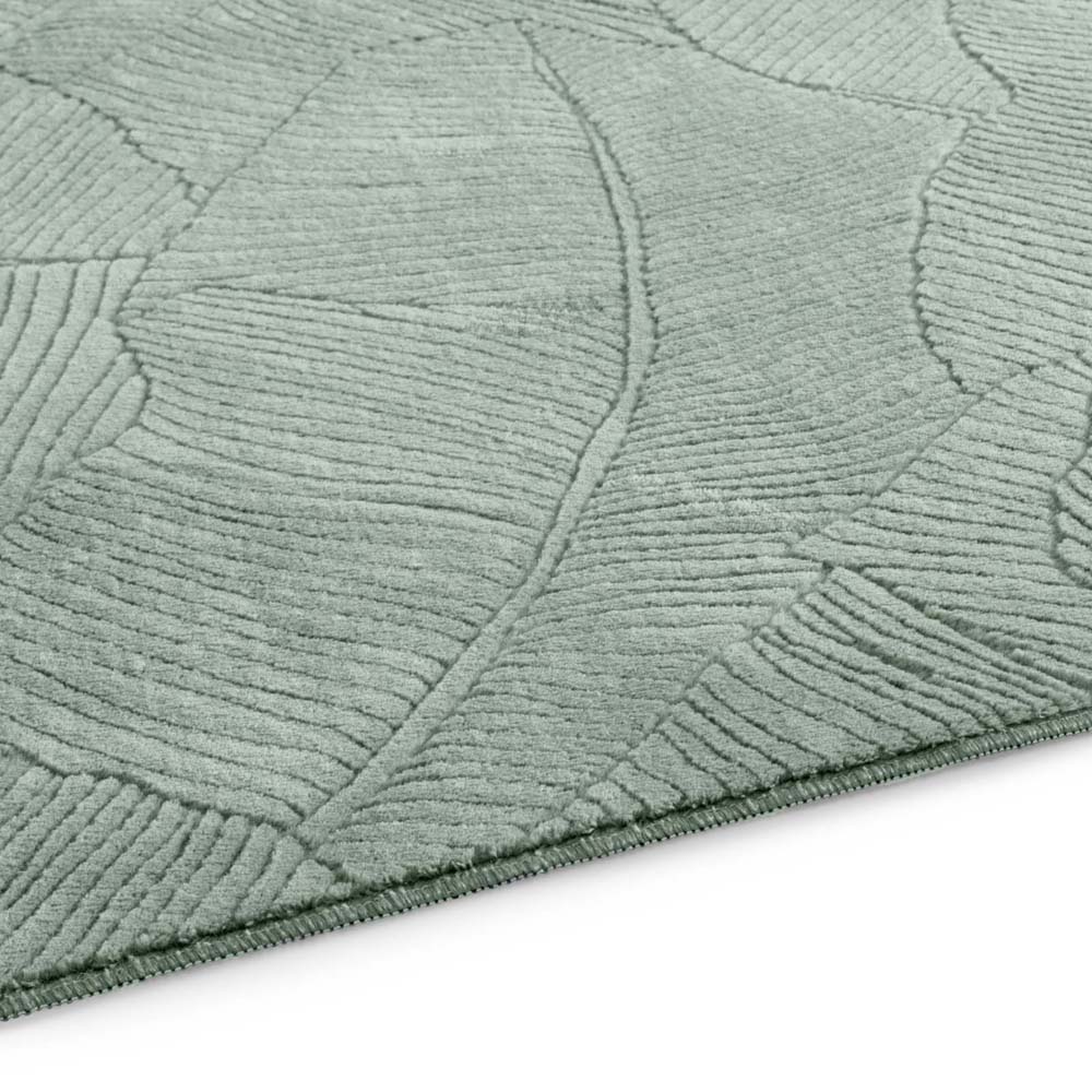 Tapis rond doux - Fuzz Leaf vert - close up Tapis rond doux - Fuzz Leaf vert - close up