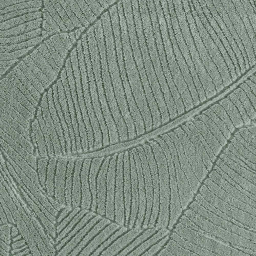 Tapis rond doux - Fuzz Leaf vert - close up Tapis rond doux - Fuzz Leaf vert - close up