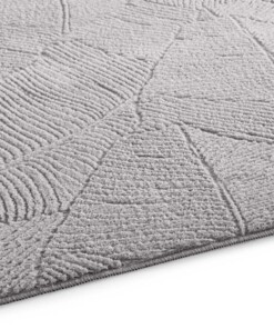 Tapis rond doux - Fuzz Leaf gris - close up, thumbnail Tapis rond doux - Fuzz Leaf gris - close up, thumbnail