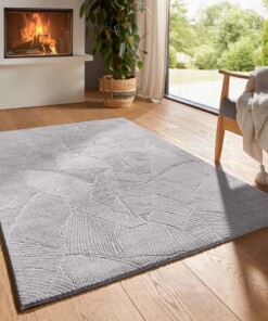 Tapis doux - Fuzz Leaf gris - sfeer
