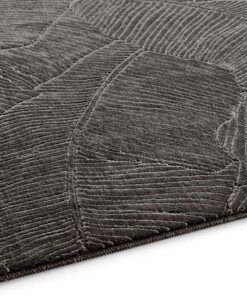 Tapis rond doux - Fuzz Leaf anthracite - close up, thumbnail Tapis rond doux - Fuzz Leaf anthracite - close up, thumbnail