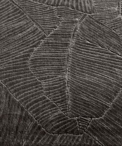 Tapis rond doux - Fuzz Leaf anthracite - close up