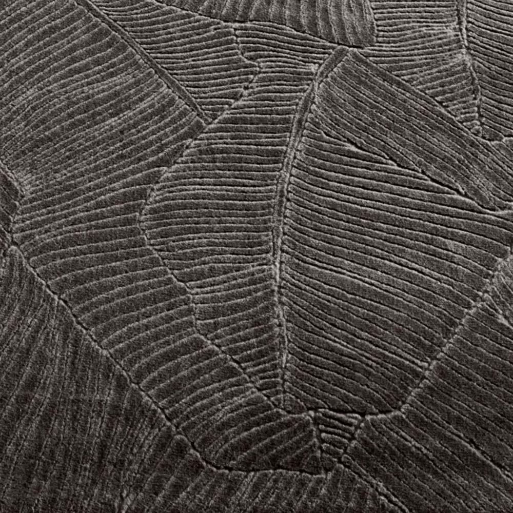 Tapis rond doux - Fuzz Leaf anthracite - close up Tapis rond doux - Fuzz Leaf anthracite - close up