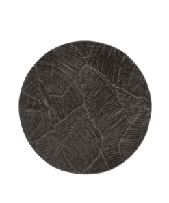 Tapis rond doux - Fuzz Leaf anthracite - overzicht