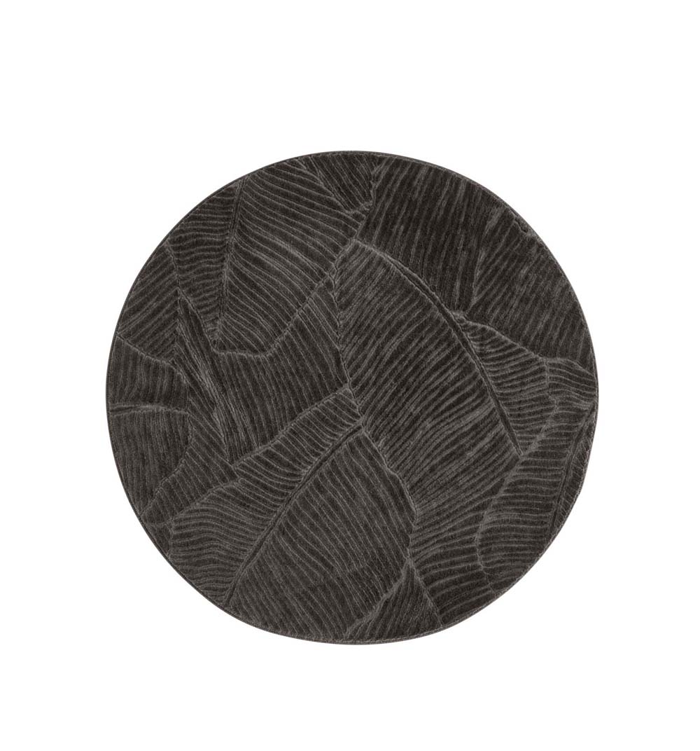 Tapis rond doux - Fuzz Leaf anthracite - overzicht Tapis rond doux - Fuzz Leaf anthracite - overzicht