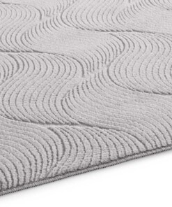 Tapis rond doux - Fuzz Whirl gris - close up