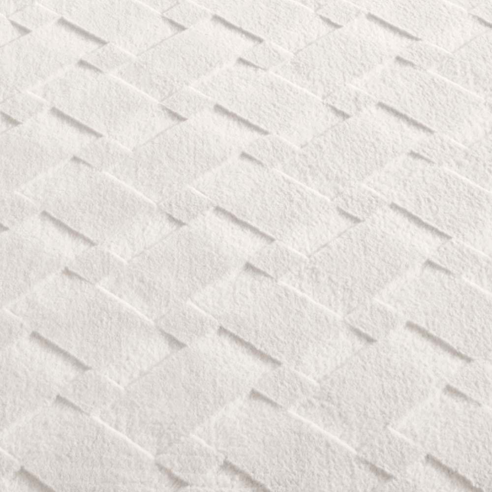 Tapis rond doux - Fuzz Karo crème - close up Tapis rond doux - Fuzz Karo crème - close up