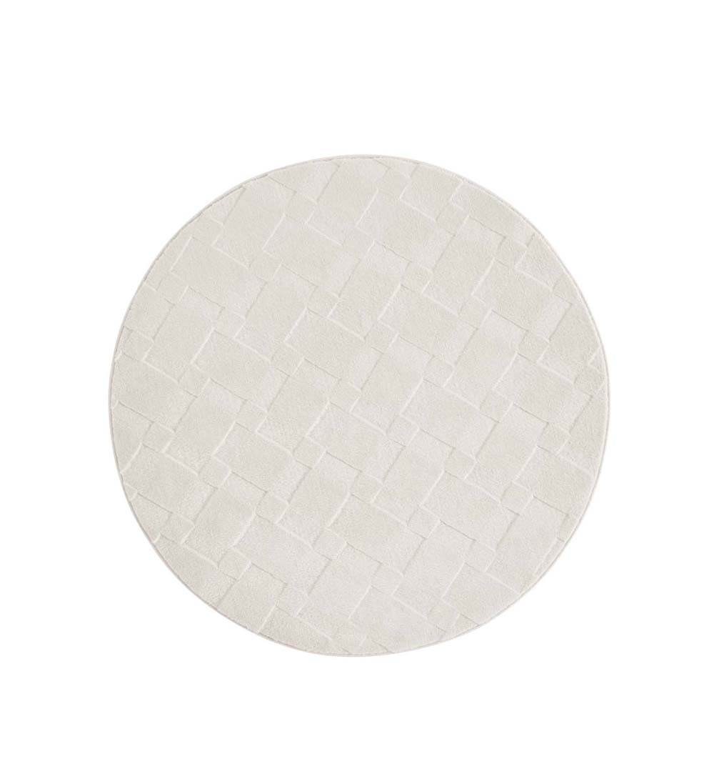 Tapis rond doux - Fuzz Karo crème - overzicht Tapis rond doux - Fuzz Karo crème - overzicht