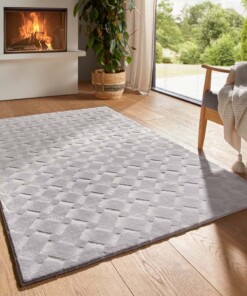 Tapis doux - Fuzz Karo gris - sfeer