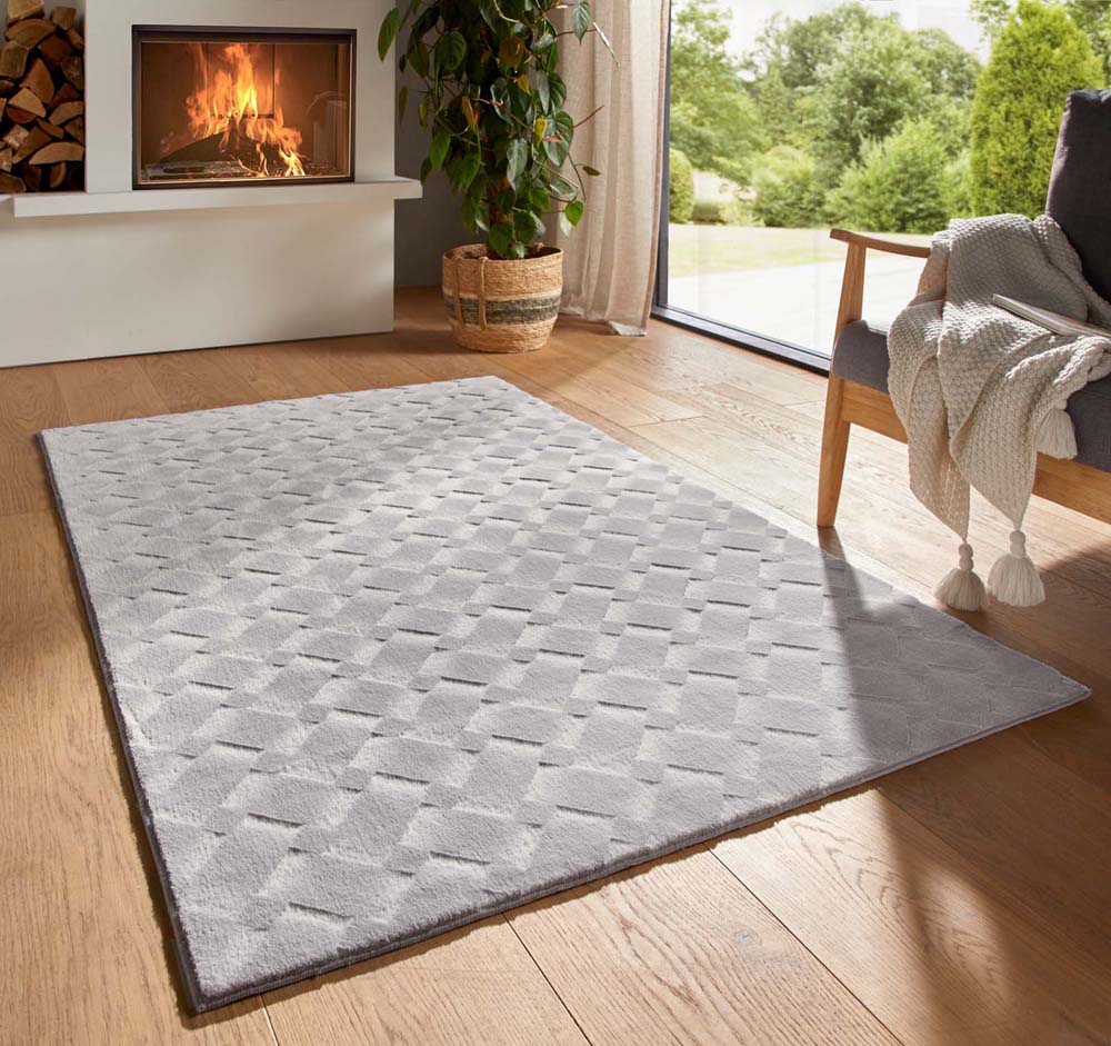 Tapis doux - Fuzz Karo gris - sfeer Tapis doux - Fuzz Karo gris - sfeer