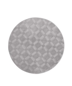 Tapis rond doux - Fuzz Karo gris - overzicht