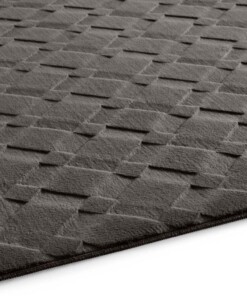 Tapis rond doux - Fuzz Karo anthracite - close up