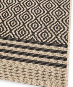 Tapis Extérieur Carreaux - Bask Pavilion Beige/Noir
