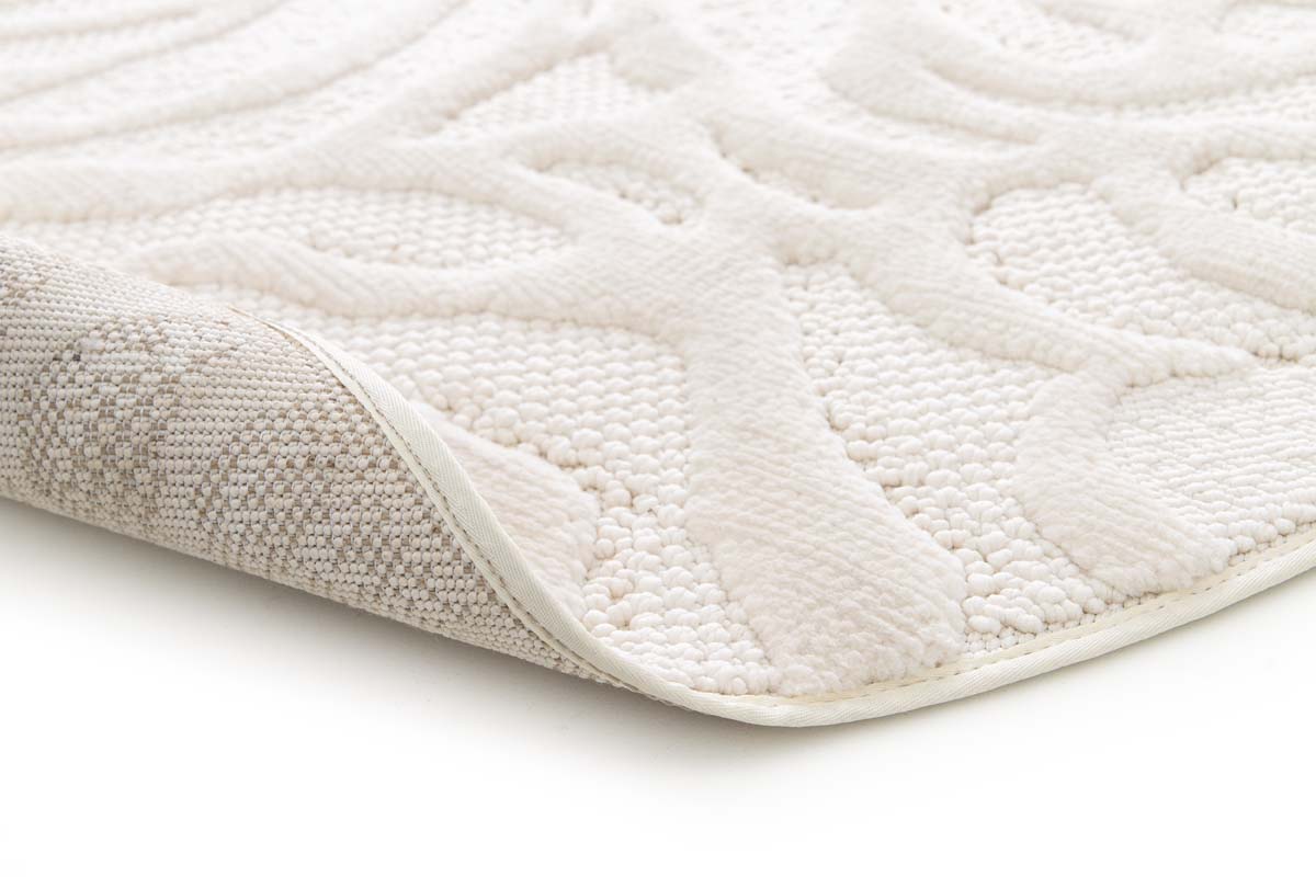 Tapis Rond Fleur - Elevé Pétale Ivoire Tapis Rond Fleur - Elevé Pétale Ivoire