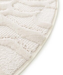 Tapis Rond Fleur - Elevé Pétale Ivoire Tapis Rond Fleur - Elevé Pétale Ivoire