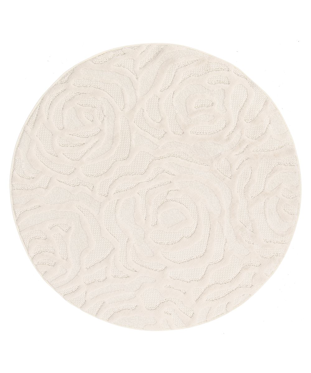 Tapis Rond Fleur - Elevé Pétale Ivoire - overzicht Tapis Rond Fleur - Elevé Pétale Ivoire - overzicht