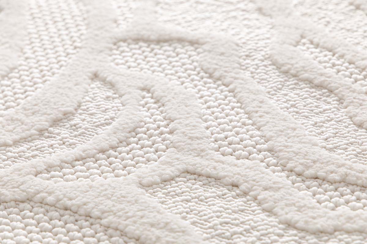 Tapis Rond Fleur - Elevé Pétale Ivoire Tapis Rond Fleur - Elevé Pétale Ivoire