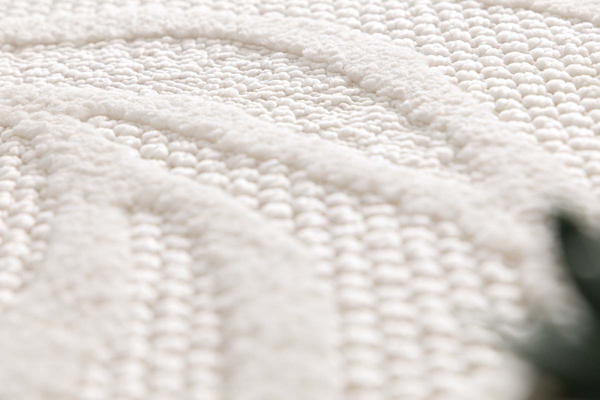 Tapis Rond Fleur - Elevé Pétale Ivoire Tapis Rond Fleur - Elevé Pétale Ivoire