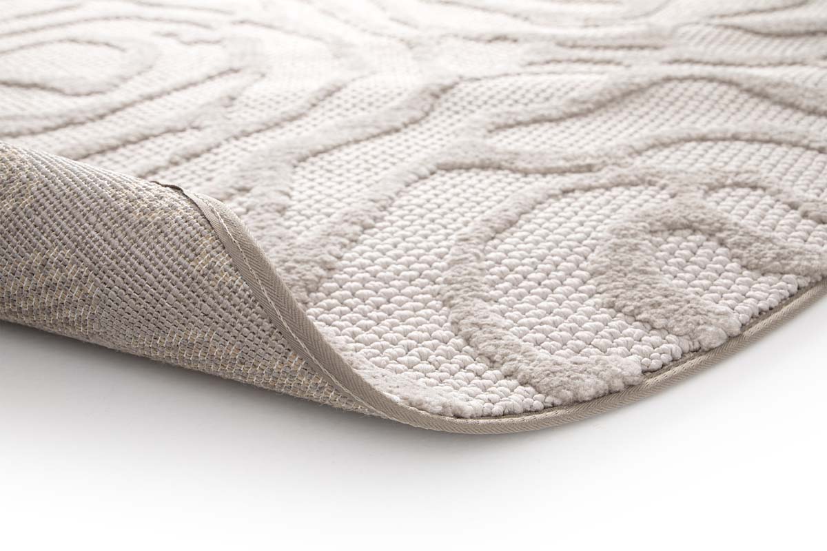 Tapis Rond Fleur - Elevé Pétale Taupe Tapis Rond Fleur - Elevé Pétale Taupe