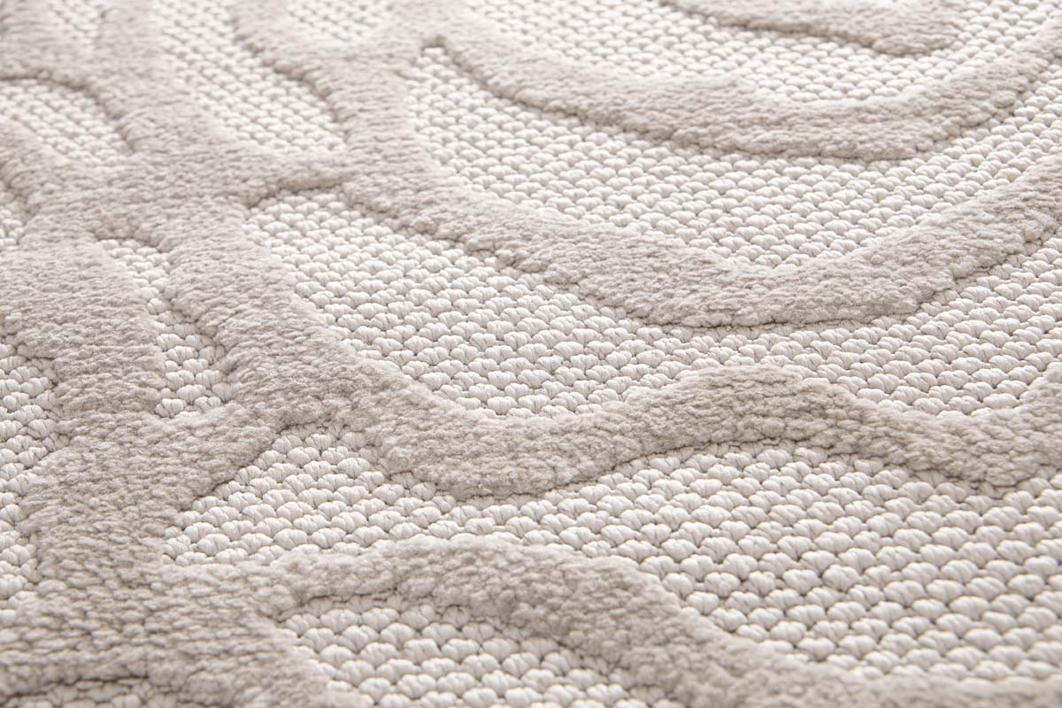 Tapis Rond Fleur - Elevé Pétale Taupe Tapis Rond Fleur - Elevé Pétale Taupe