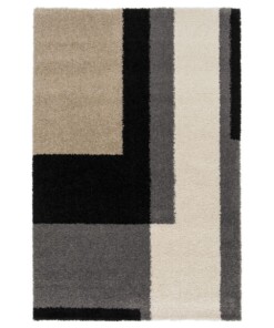Tapis Poil Haut - Mirage Empilé Gris/Noir - overzicht