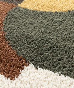 Tapis Poil Haut - Mirage Enclave Vert Olive/Jaune Tapis Poil Haut - Mirage Enclave Vert Olive/Jaune