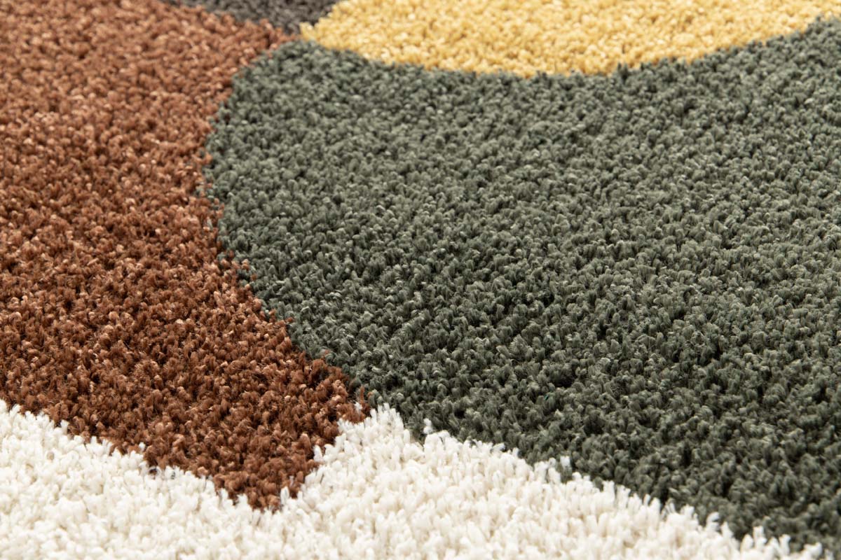 Tapis Poil Haut - Mirage Enclave Vert Olive/Jaune Tapis Poil Haut - Mirage Enclave Vert Olive/Jaune