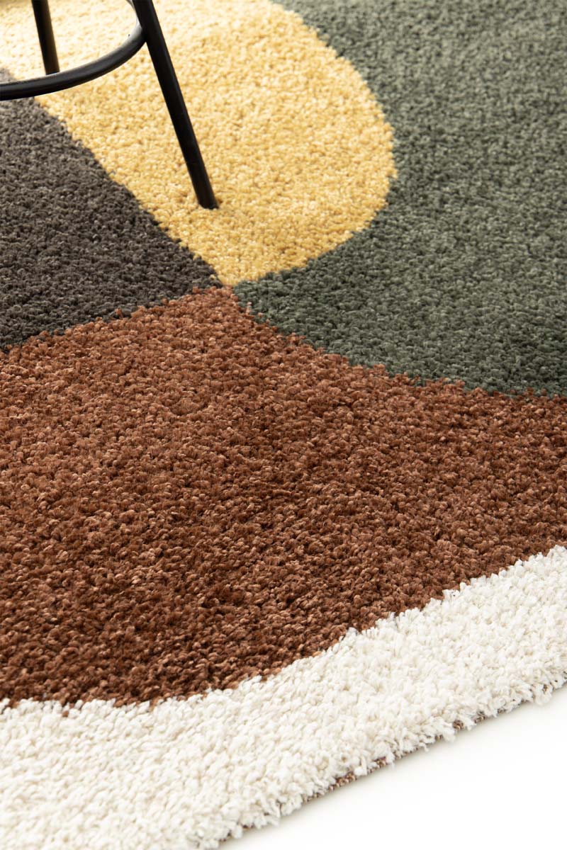 Tapis Poil Haut - Mirage Enclave Vert Olive/Jaune Tapis Poil Haut - Mirage Enclave Vert Olive/Jaune