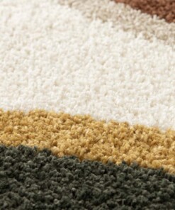 Tapis Poil Haut - Mirage Rivage Vert Olive/Jaune