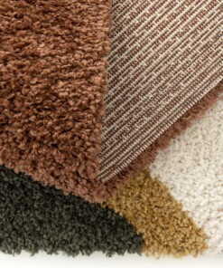 Tapis Poil Haut - Mirage Rivage Vert Olive/Jaune