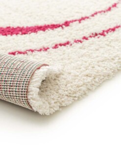 Tapis Poil Haut - Mirage Méandre Ivoire/Framboise