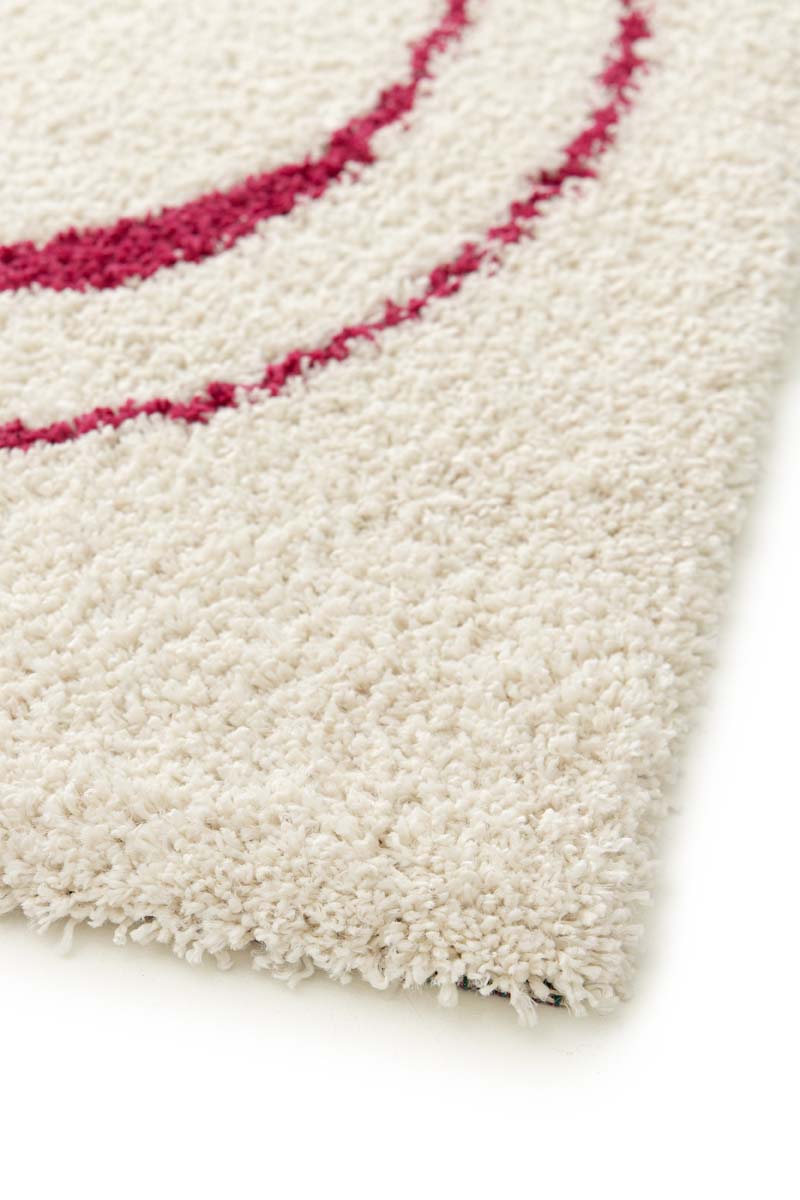 Tapis Poil Haut - Mirage Méandre Ivoire/Framboise Tapis Poil Haut - Mirage Méandre Ivoire/Framboise
