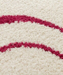 Tapis Poil Haut - Mirage Méandre Ivoire/Framboise Tapis Poil Haut - Mirage Méandre Ivoire/Framboise