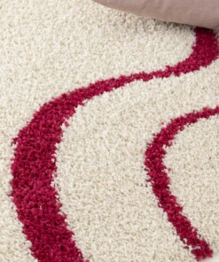 Tapis Poil Haut - Mirage Méandre Ivoire/Framboise Tapis Poil Haut - Mirage Méandre Ivoire/Framboise