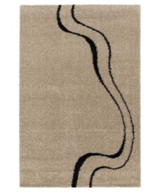 Tapis Poil Haut - Mirage Méandre Beige/Noir - overzicht, thumbnail