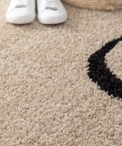 Tapis Poil Haut - Mirage Méandre Beige/Noir