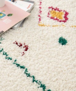 Tapis Berbère - Atlas Kite Ivoire/Multicolore