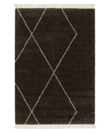 Tapis Berbère - Atlas Grid Marron Foncé - overzicht, thumbnail