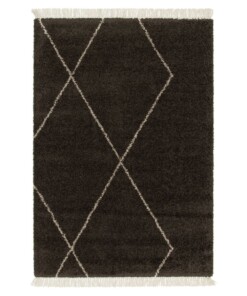 Tapis Berbère - Atlas Grid Marron Foncé - overzicht