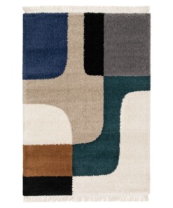 Tapis Abstrait - Atlas Forma Bleu/Multicolore - overzicht