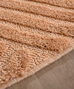 Tapis rond scandinave - Aven rose saumon - close up, thumbnail Tapis rond scandinave - Aven rose saumon - close up, thumbnail