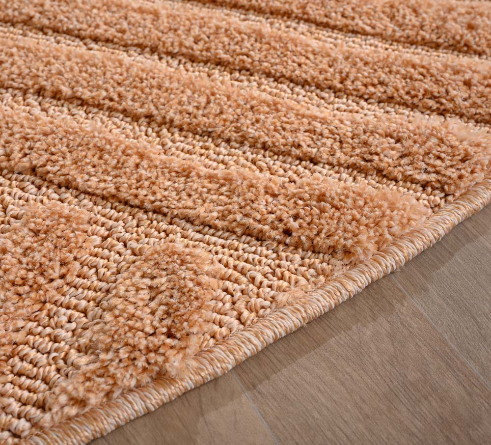 Tapis rond scandinave - Aven rose saumon - close up Tapis rond scandinave - Aven rose saumon - close up