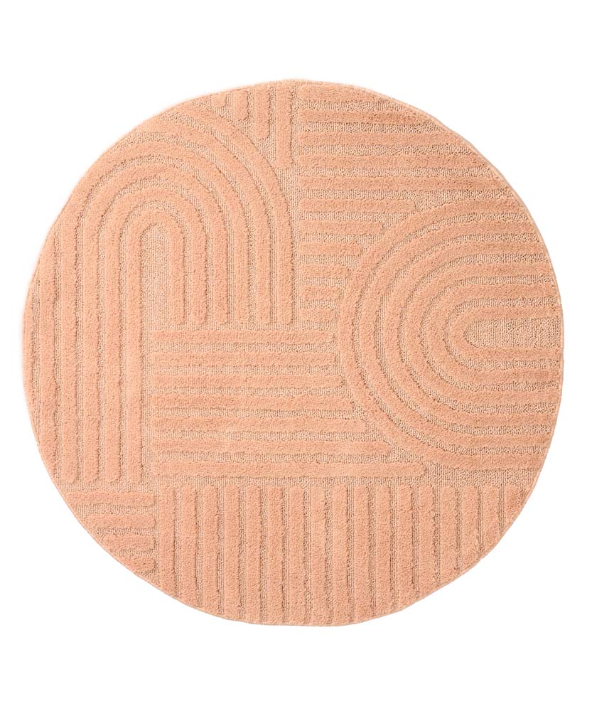 Tapis rond scandinave - Aven rose saumon - overzicht Tapis rond scandinave - Aven rose saumon - overzicht