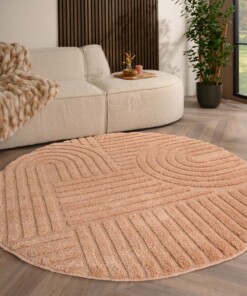 Tapis rond scandinave - Aven rose saumon - sfeer