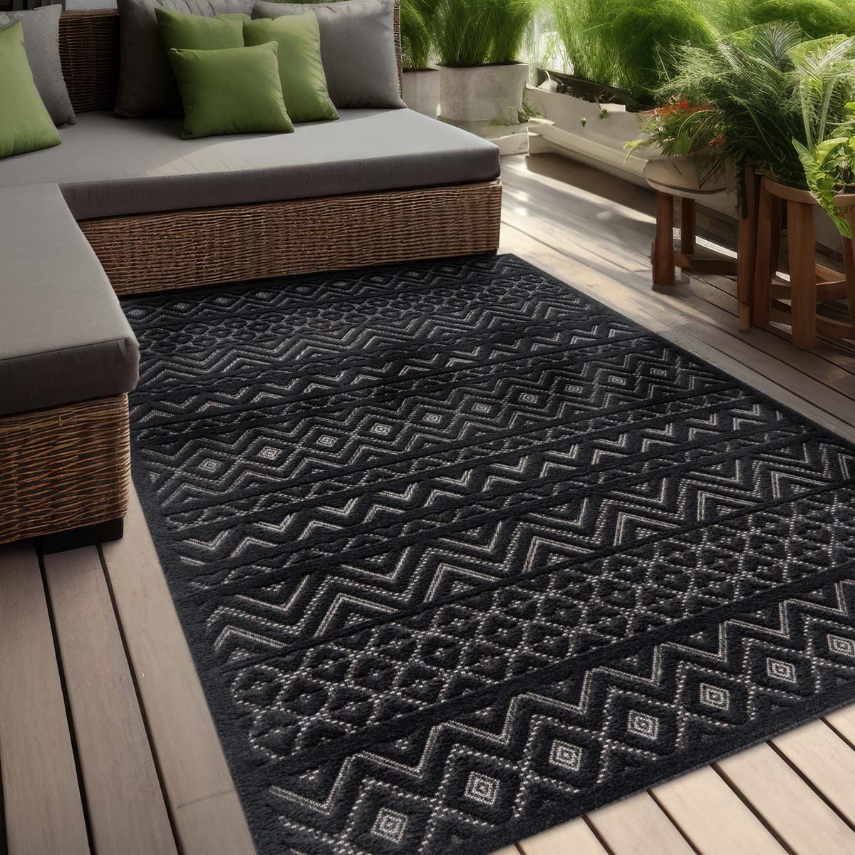 Tapis extérieur balcon - Elio anthracite - sfeer Tapis extérieur balcon - Elio anthracite - sfeer